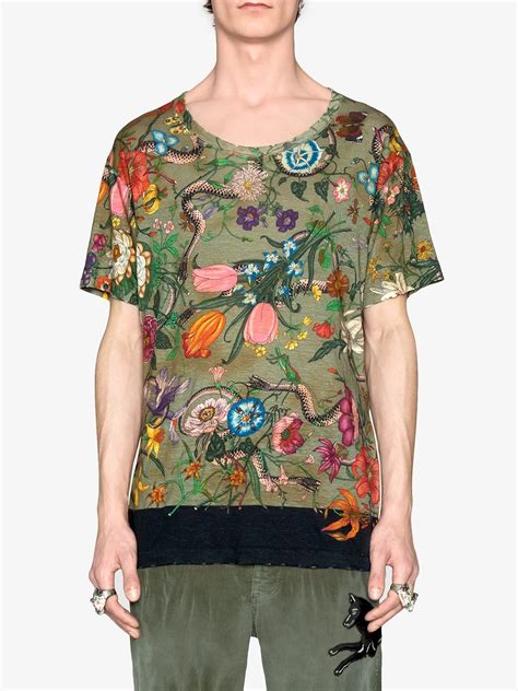 gucci florals snake shirts men